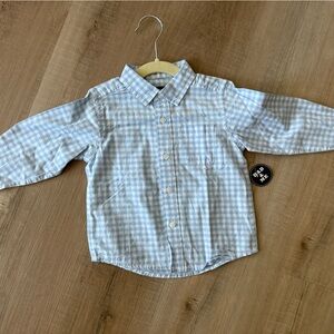 The Children's Place Light Blue and White Plaid Shirt